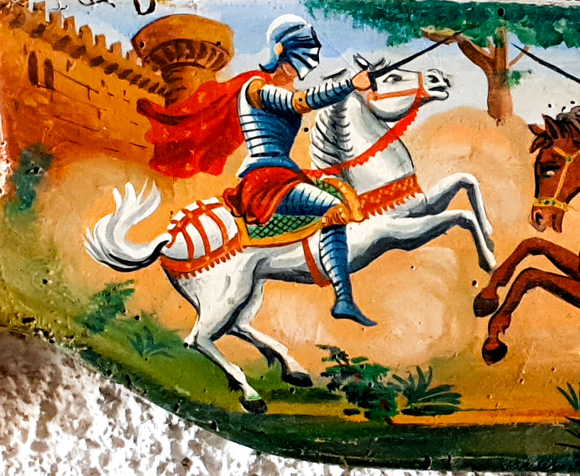 dettaglio chiave carretto pittura legno